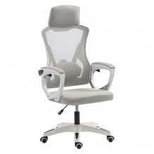 ΚΑΡΕΚΛΑ ΓΡΑΦΕΙΟΥ SALAS HM1223 02 P P ΛΕΥΚΟ-ΓΚΡΙ MESH ΥΦΑΣΜΑ 60x60x118-128Υεκ c545592