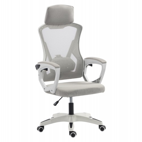 ΚΑΡΕΚΛΑ ΓΡΑΦΕΙΟΥ SALAS HM1223 02 P P ΛΕΥΚΟ-ΓΚΡΙ MESH ΥΦΑΣΜΑ 60x60x118-128Υεκ c545592