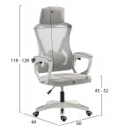 ΚΑΡΕΚΛΑ ΓΡΑΦΕΙΟΥ SALAS HM1223 02 P P ΛΕΥΚΟ-ΓΚΡΙ MESH ΥΦΑΣΜΑ 60x60x118-128Υεκ c545592
