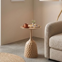 Βοηθητικό τραπέζι Waini pakoworld μέταλλο cappuccino Φ39x60εκ c545601