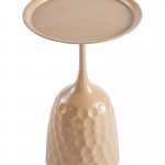 Βοηθητικό τραπέζι Waini pakoworld μέταλλο cappuccino Φ39x60εκ c545601