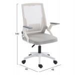 ΚΑΡΕΚΛΑ ΓΡΑΦΕΙΟΥ ZENITH HM1225 02 ΛΕΥΚΟ PP--ΑΝΟΙΧΤΟ ΓΚΡΙ MESH 60x60x92-100Υεκ c545627