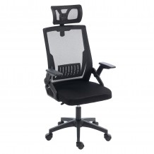 ΚΑΡΕΚΛΑ ΓΡΑΦΕΙΟΥ MATRON HM1226 01 ΜΑΥΡO PP MESH ΥΦΑΣΜΑ 47x47x128Υεκ c545628