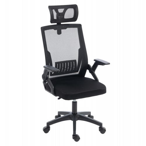 ΚΑΡΕΚΛΑ ΓΡΑΦΕΙΟΥ MATRON HM1226 01 ΜΑΥΡO PP MESH ΥΦΑΣΜΑ 47x47x128Υεκ c545628