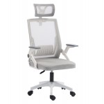 ΚΑΡΕΚΛΑ ΓΡΑΦΕΙΟΥ MATRON HM1226 02 ΛΕΥΚΟ PP--ΑΝΟΙΧΤΟ ΓΚΡΙ MESH 47x47x128Υεκ c545629