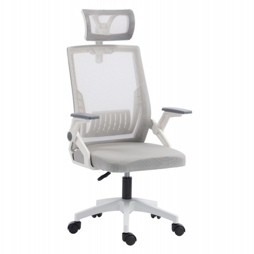 ΚΑΡΕΚΛΑ ΓΡΑΦΕΙΟΥ MATRON HM1226 02 ΛΕΥΚΟ PP--ΑΝΟΙΧΤΟ ΓΚΡΙ MESH 47x47x128Υεκ c545629