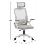 ΚΑΡΕΚΛΑ ΓΡΑΦΕΙΟΥ MATRON HM1226 02 ΛΕΥΚΟ PP--ΑΝΟΙΧΤΟ ΓΚΡΙ MESH 47x47x128Υεκ c545629