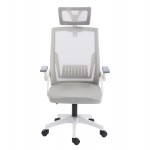 ΚΑΡΕΚΛΑ ΓΡΑΦΕΙΟΥ MATRON HM1226 02 ΛΕΥΚΟ PP--ΑΝΟΙΧΤΟ ΓΚΡΙ MESH 47x47x128Υεκ c545629