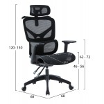 ΚΑΡΕΚΛΑ ΓΡΑΦΕΙΟΥ APEX HM1227 01 ΜΑΥΡO MESH PP 68x68x120-130Υεκ c545630