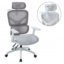 ΚΑΡΕΚΛΑ ΓΡΑΦΕΙΟΥ APEX HM1227 02 ΛΕΥΚΟ PP--ΑΝΟΙΧΤΟ ΓΚΡΙ MESH 68x68x120-130Υεκ c545631