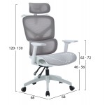 ΚΑΡΕΚΛΑ ΓΡΑΦΕΙΟΥ APEX HM1227 02 ΛΕΥΚΟ PP--ΑΝΟΙΧΤΟ ΓΚΡΙ MESH 68x68x120-130Υεκ c545631