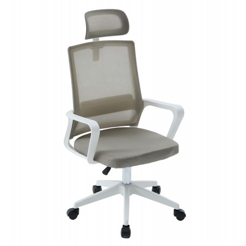 ΚΑΡΕΚΛΑ ΓΡΑΦΕΙΟΥ VELOCITY HM1229 02 ΛΕΥΚΟ PP--ΑΝΟΙΧΤΟ ΓΚΡΙ MESH 61x62x123Υεκ c545632