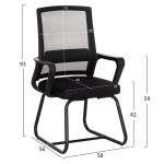 ΚΑΡΕΚΛΑ ΕΠΙΣΚΕΠΤΗ CASTER HM1228 01 PP--MESH--ΜΕΤΑΛΛΟ ΜΑΥΡΟ 46x52x94Υεκ SET 2τμχ c545641