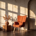 Πολυθρόνα-μπερζέρα Gerlina pakoworld terracotta ύφασμα με πόδι σε φυσική απόχρωση 71x64x94εκ c545656