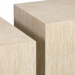 Βοηθητικά τραπέζια Sandu pakoworld σετ 2τεμ mdf σε όψη τραβερτίνας c545658