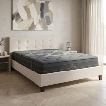 Κρεβάτι με στρώμα Mago-Resty pakoworld ύφασμα εκρου 160x200εκ c545659