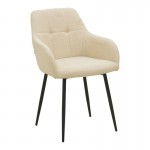 Πολυθρόνα Zerfia pakoworld μπεζ ύφασμα-πόδι μαύρο μέταλλο 43x59 5x85εκ SET 2τμχ c545669