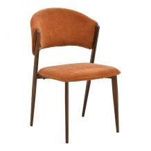 Καρέκλα Dolez pakoworld terracotta ύφασμα-πόδι καρυδί μέταλλο 49x58 5x82εκ SET 4τμχ c545671