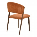 Καρέκλα Dolez pakoworld terracotta ύφασμα-πόδι καρυδί μέταλλο 49x58 5x82εκ SET 4τμχ c545671
