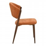 Καρέκλα Dolez pakoworld terracotta ύφασμα-πόδι καρυδί μέταλλο 49x58 5x82εκ SET 4τμχ c545671