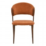 Καρέκλα Dolez pakoworld terracotta ύφασμα-πόδι καρυδί μέταλλο 49x58 5x82εκ SET 4τμχ c545671