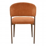 Καρέκλα Dolez pakoworld terracotta ύφασμα-πόδι καρυδί μέταλλο 49x58 5x82εκ SET 4τμχ c545671