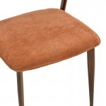 Καρέκλα Dolez pakoworld terracotta ύφασμα-πόδι καρυδί μέταλλο 49x58 5x82εκ SET 4τμχ c545671