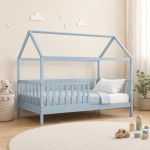 DREAM τ Montessori Παιδικό Κρεβάτι με Στρώμα 90x190 19cm Ξύλο Πεύκου Απόχρωση Γαλάζιο c545691