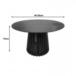 Τραπέζι Kenda I pakoworld mindi ξύλο μαύρο Φ120x75εκ c545694