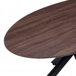 Τραπέζι Makrey pakoworld καρυδί mdf- μαύρα μεταλλικά πόδια 160x90x75εκ c545708