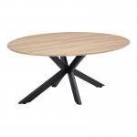 Τραπέζι Makrey pakoworld sonoma mdf- μαύρα μεταλλικά πόδια 180x90x75εκ c545709