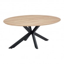Τραπέζι Makrey pakoworld sonoma mdf- μαύρα μεταλλικά πόδια 180x90x75εκ c545709