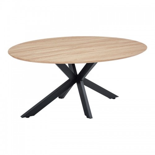 Τραπέζι Makrey pakoworld sonoma mdf- μαύρα μεταλλικά πόδια 180x90x75εκ c545709