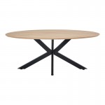 Τραπέζι Makrey pakoworld sonoma mdf- μαύρα μεταλλικά πόδια 180x90x75εκ c545709