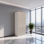 Ντουλάπα γραφείου Armadi pakoworld sonoma-λευκό 80x40x200εκ c545721