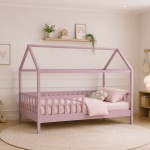 SOGNO τ Montessori Παιδικό Κρεβάτι με Στρώμα 90x190 19cm Ξύλο Πεύκου Απόχρωση Ροζ c545744