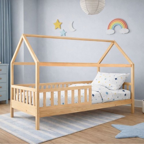 SOGNO τ Montessori Παιδικό Κρεβάτι με Στρώμα 90x190 19cm Ξύλο Πεύκου Απόχρωση Φυσικό c545746