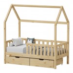 Παιδικό κρεβάτι Bendina τ Montessori με 2 συρτάρια pakoworld ξύλο πεύκου σε φυσικη αποχρωση 90x190εκ c545764