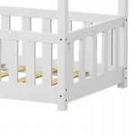 Παιδικό κρεβάτι Bambie με κιγκλίδωμα τ Montessori pakoworld ξύλο πεύκου λευκό 70x140εκ c545765