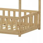 Παιδικό κρεβάτι Bambie με κιγκλίδωμα τ Montessori pakoworld ξύλο πεύκου σε φυσική απόχρωση 90x190εκ c545767
