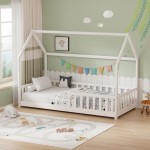 Παιδικό κρεβάτι Bambie με κιγκλίδωμα τ Montessori pakoworld ξύλο πεύκου λευκό 90x190εκ c545768
