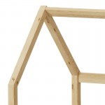 Παιδικό κρεβάτι Bambie με κιγκλίδωμα τ Montessori pakoworld ξύλο πεύκου σε φυσική απόχρωση 70x140εκ c545780
