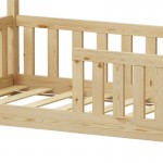 Παιδικό κρεβάτι Bambie με κιγκλίδωμα τ Montessori pakoworld ξύλο πεύκου σε φυσική απόχρωση 70x140εκ c545780