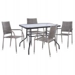 ΣΕΤ ΤΡΑΠΕΖΑΡΙΑΣ 5ΤΜΧ ΕΞ ΧΩΡΟΥ ADAM HM10873 02 ΜΕΤΑΛΛΟ WICKER ΣΕ ΓΚΡΙ c545792