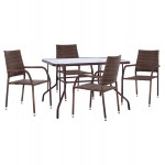 ΣΕΤ ΤΡΑΠΕΖΑΡΙΑΣ 5ΤΜΧ ΕΞ ΧΩΡΟΥ ADAM HM10873 01 ΜΕΤΑΛΛΟ WICKER ΣΕ ΚΑΦΕ c545793