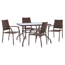 ΣΕΤ ΤΡΑΠΕΖΑΡΙΑΣ 5ΤΜΧ ΕΞ ΧΩΡΟΥ ADAM HM10873 01 ΜΕΤΑΛΛΟ WICKER ΣΕ ΚΑΦΕ c545793