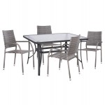 ΣΕΤ ΤΡΑΠΕΖΑΡΙΑΣ 5ΤΜΧ ΕΞ ΧΩΡΟΥ BRUNO HM10874 02 ΜΕΤΑΛΛΟ WICKER ΣΕ ΓΚΡΙ c545794