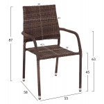 ΣΕΤ ΤΡΑΠΕΖΑΡΙΑΣ 5ΤΜΧ ΕΞ ΧΩΡΟΥ BRUNO HM10874 01 ΜΕΤΑΛΛΟ WICKER ΣΕ ΚΑΦΕ c545795