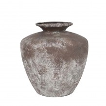DIROS ΒΑΖΟ 25x25x26cm ΜΕΤΑΛΛΟ ΚΑΦΕ ΛΕΥΚΟ c545801