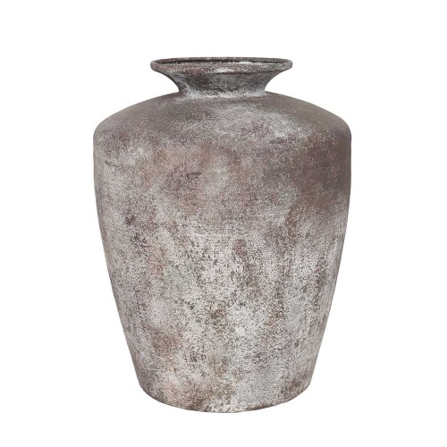 DIROS ΒΑΖΟ 25x25x32cm ΜΕΤΑΛΛΟ ΚΑΦΕ ΛΕΥΚΟ c545802